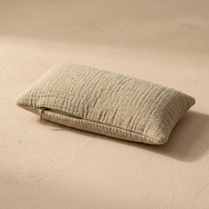 Calmweft™ Cotton Yoga Eye Pillow Cover, material and detail close-up
