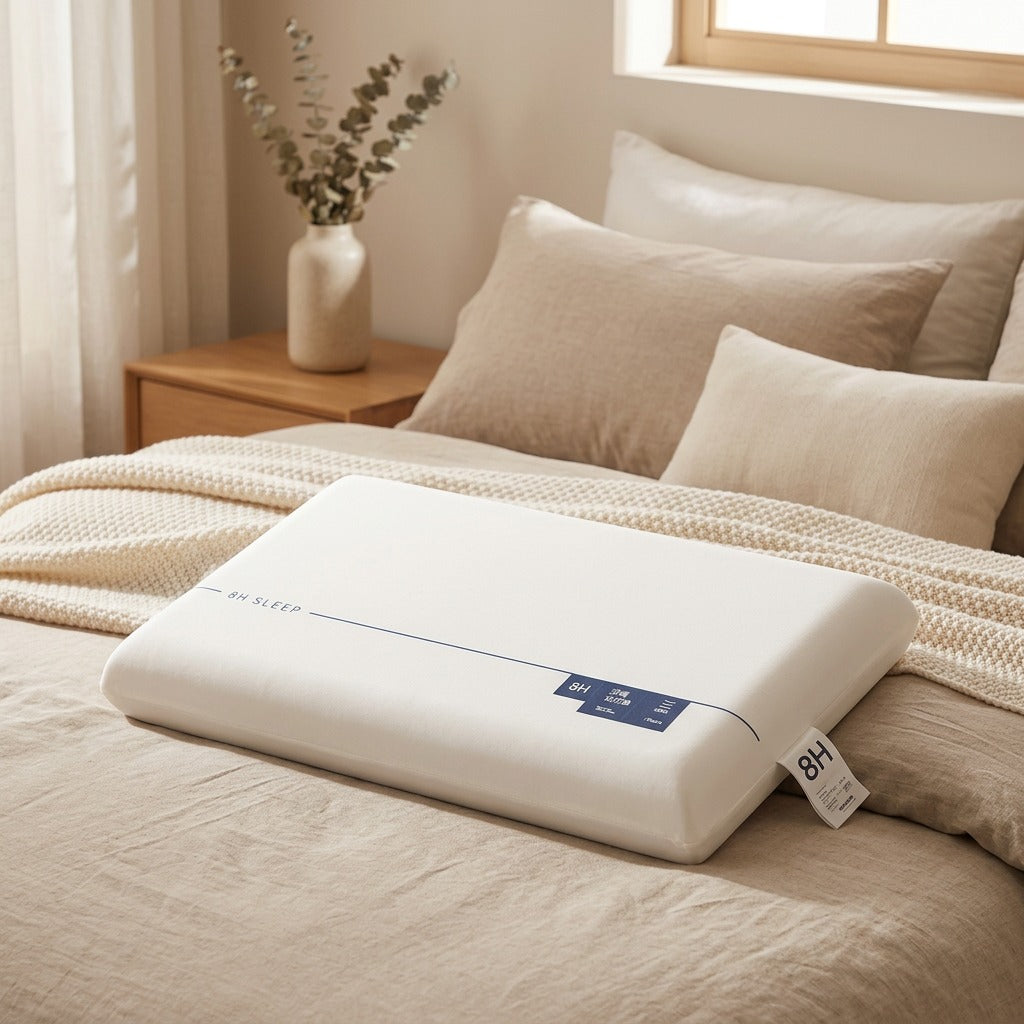Bloomhush™ White Floral Memory Foam Pillow, styled close view