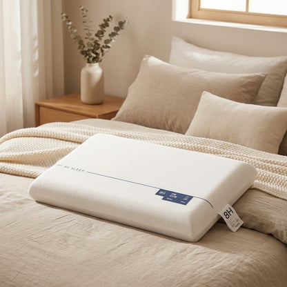 Bloomhush™ White Floral Memory Foam Pillow, styled close view
