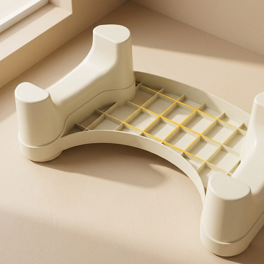 Creamstep™ Plastic Toilet Footstool, material and detail close-up