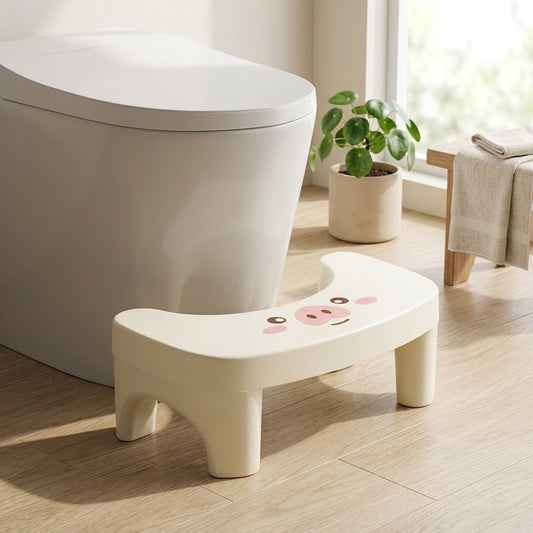 Creamstep™ Plastic Toilet Footstool in a calm home setting