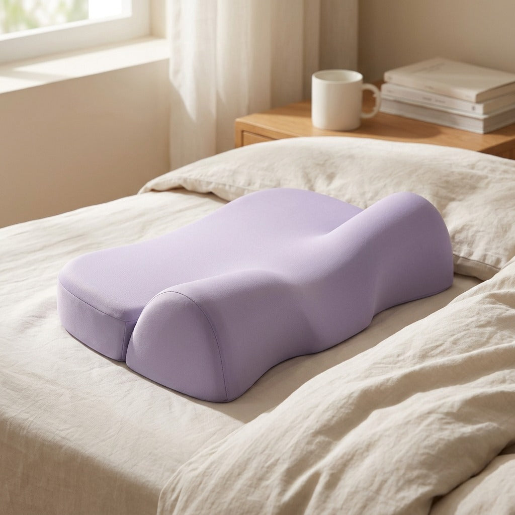 Curvello™ Memory Foam Cervical Pillow, styled close view