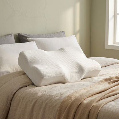Curvewing™ Butterfly-Shaped Memory Foam Pillow, styled close view