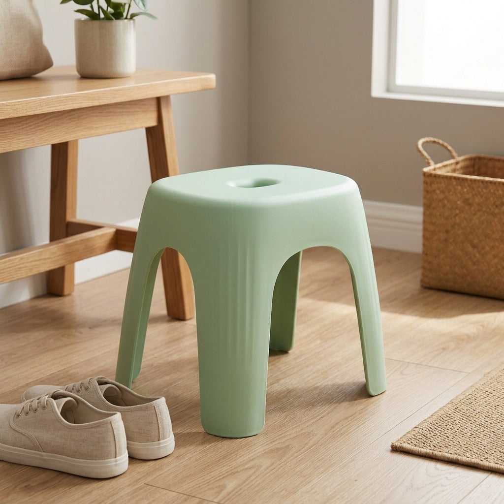Shoestool™ Multifunctional Plastic Shoe-Changing Stool, styled close view