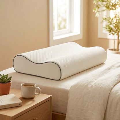 Foamcurve™ Memory Foam Cervical Pillow in a calm home setting