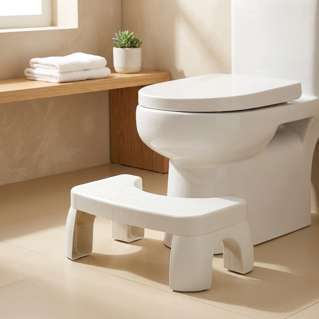 Footwell™ Toilet Stool Footrest in a calm home setting