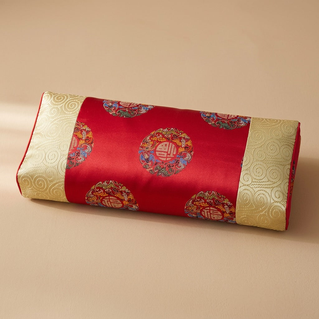 Herbloom™ Satin Cervical Pillowcase, material and detail close-up