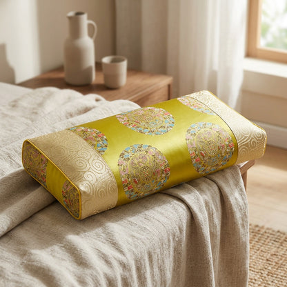 Herbloom™ Satin Cervical Pillowcase, styled close view