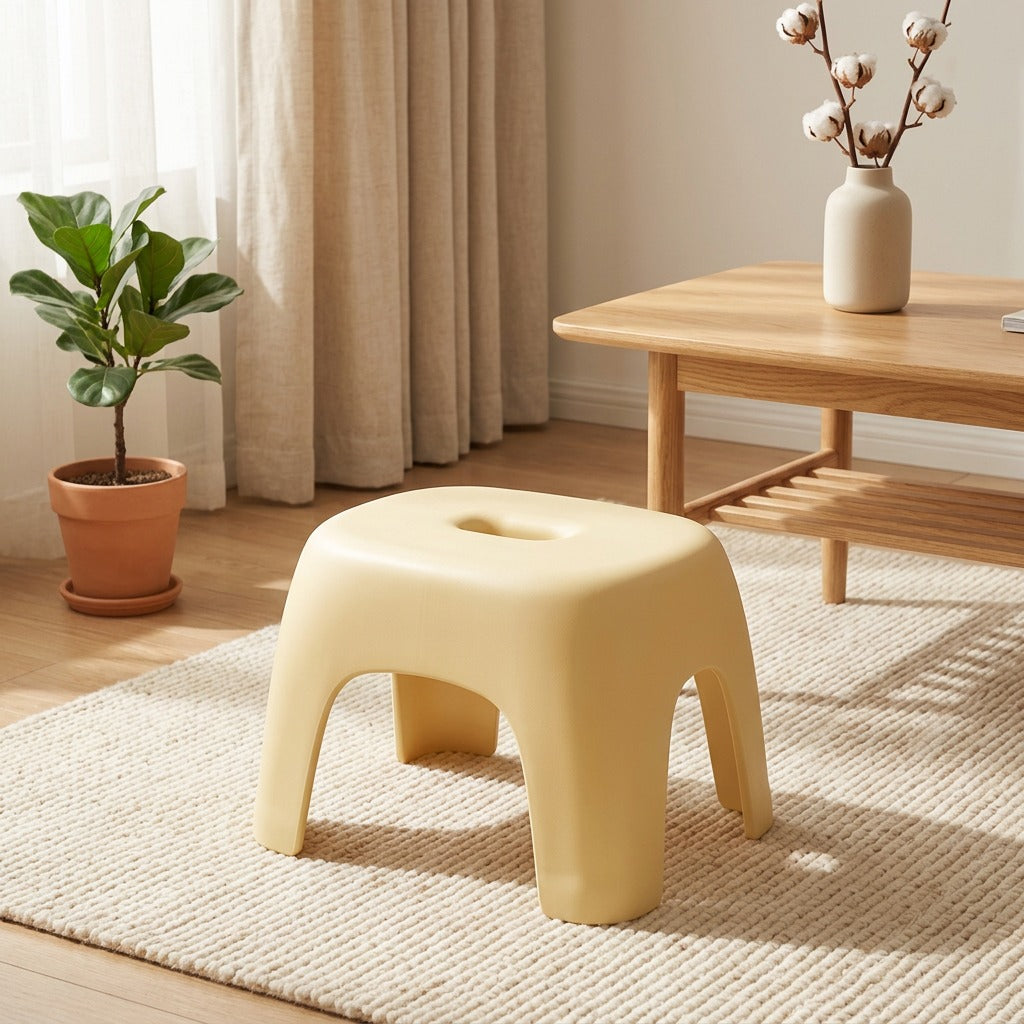 Kidstool™ Plastic Low Stool for Living Room and Kids, Non-Slip in a calm home setting