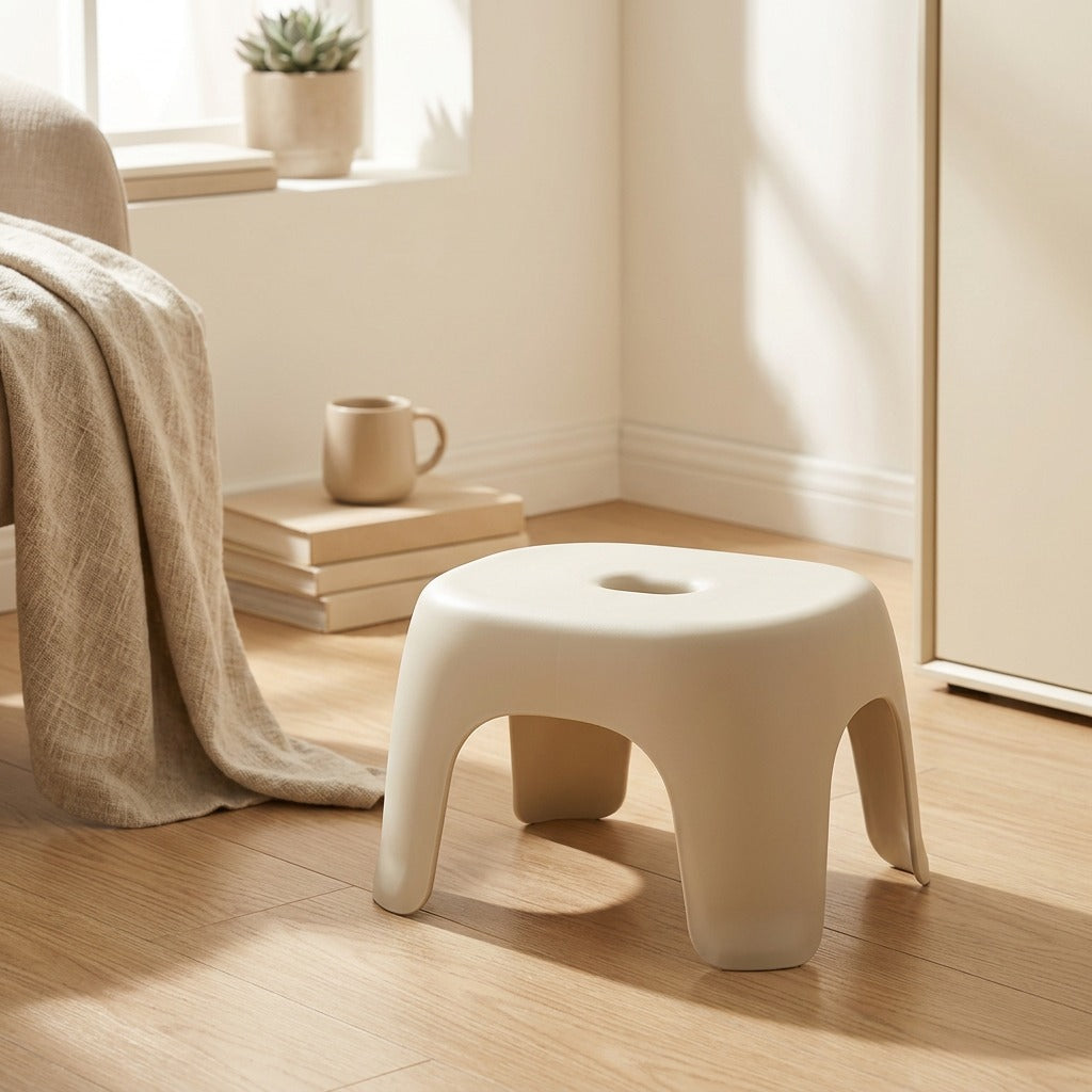 Kidstool™ Plastic Low Stool for Living Room and Kids, Non-Slip, styled close view