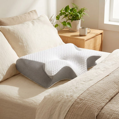 Nestwing™ Butterfly Memory Foam Cervical Pillow in a calm home setting