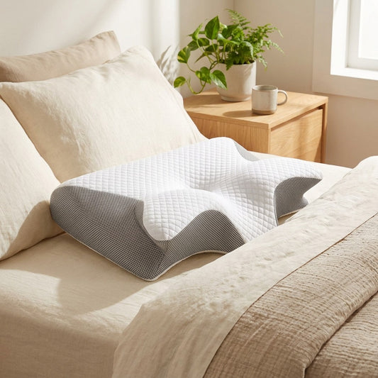 Nestwing™ Butterfly Memory Foam Cervical Pillow in a calm home setting