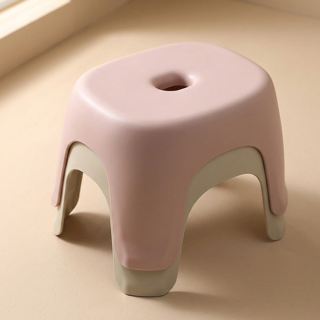 Perchglow™ Plastic Low Shoe-Changing Stool, material and detail close-up