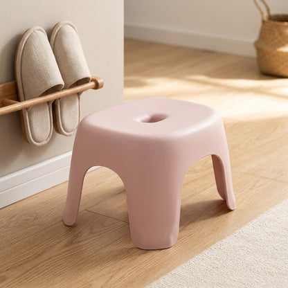 Perchglow™ Plastic Low Shoe-Changing Stool, styled close view