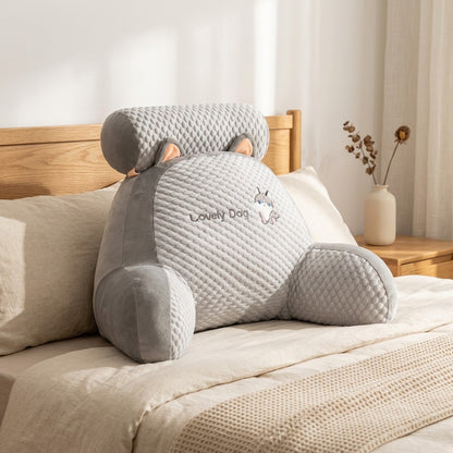Plushrest™ Plush Lumbar Support Backrest Pillow in a calm home setting