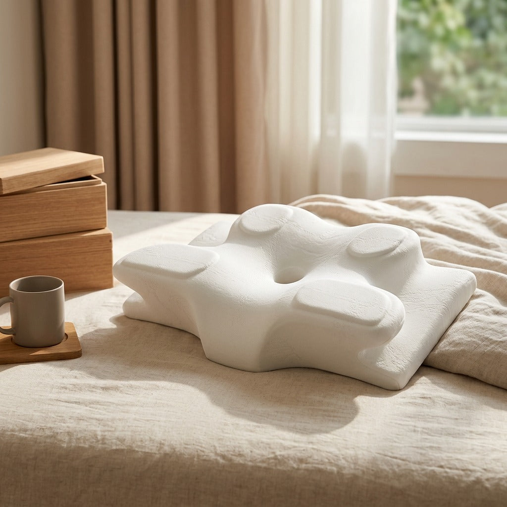 Restledge™ Memory Foam Cervical Pillow, styled close view