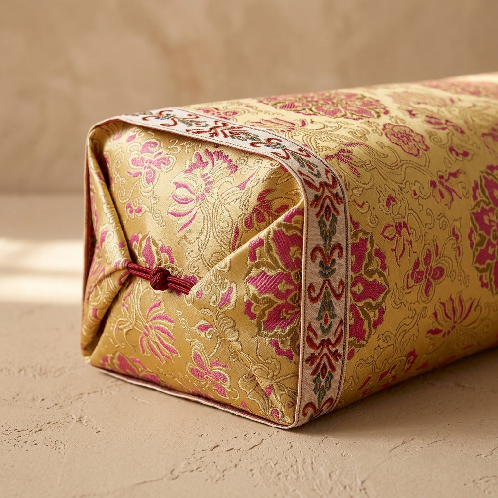 Satinuzzle™ Satin Jacquard Cervical Pillowcase, material and detail close-up