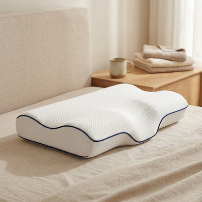 Sloft™ Slow Rebound Memory Foam Cervical Pillow, styled close view