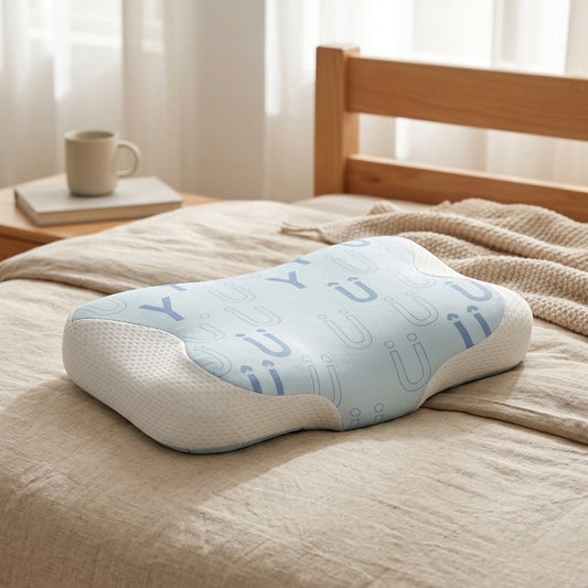 Spinebud™ Kids Memory Foam Pillow, styled close view