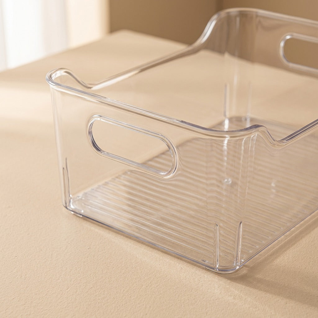 Clearstow™ Transparent PET Plastic Storage Box, material and detail close-up