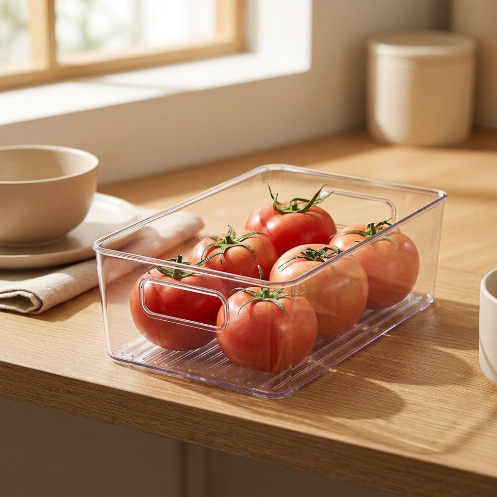Clearstow™ Transparent PET Plastic Storage Box, styled close view