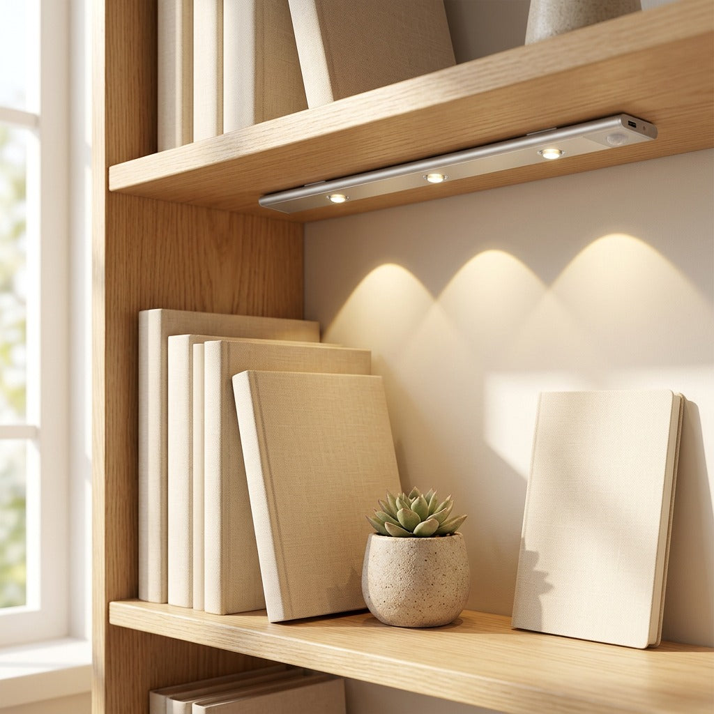 Motionlux™ Rechargeable Motion Sensor LED Light Strip in a calm home setting