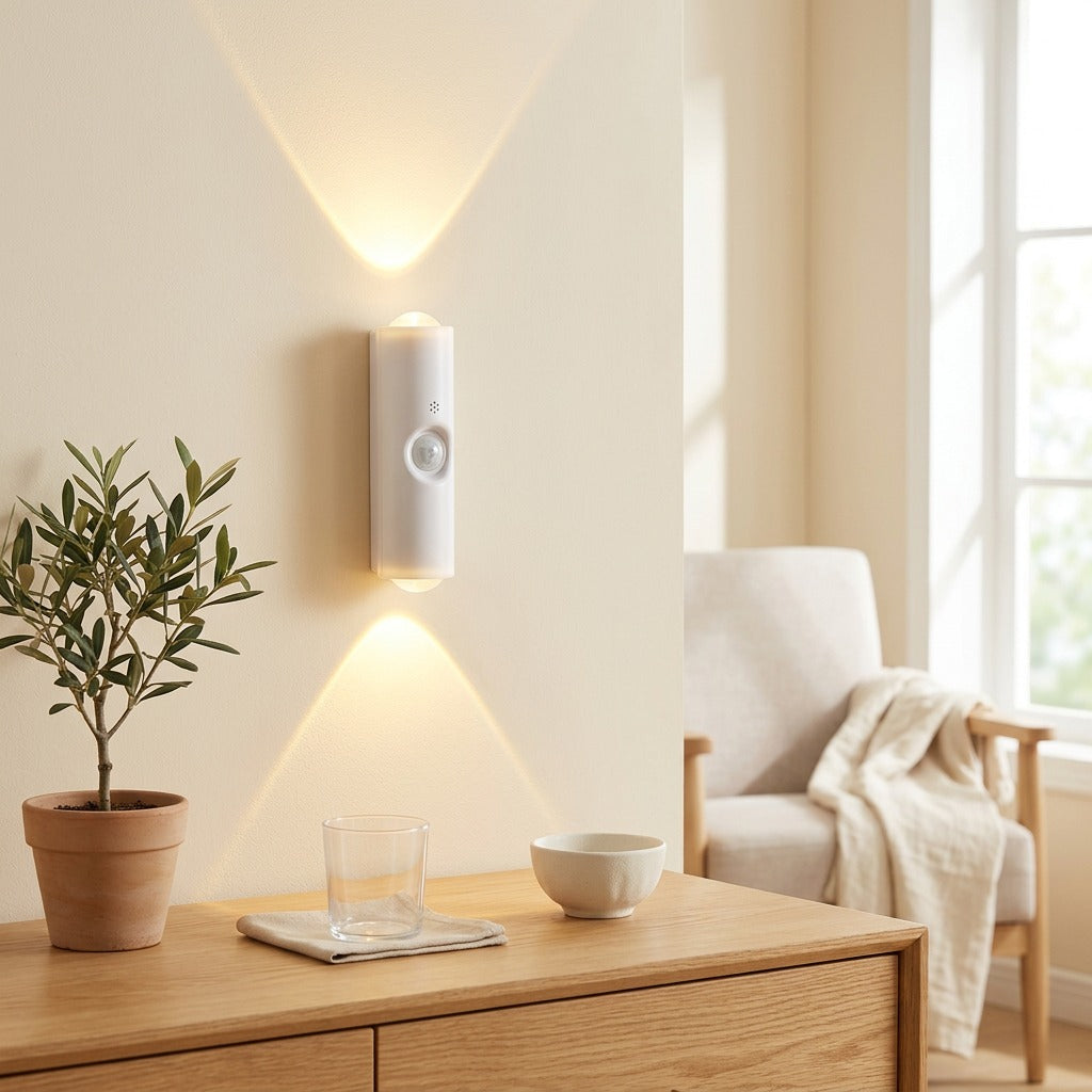 Glowmew™ Human Body Sensor Cat-Eye Night Light in a calm home setting