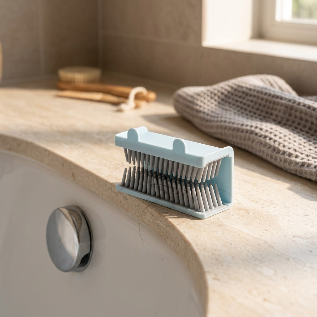 Fursieve™ Silicone Bathtub Hair Catcher, styled close view