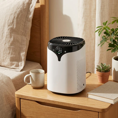 Ionleaf™ Desktop Negative Ion Air Purifier in a calm home setting