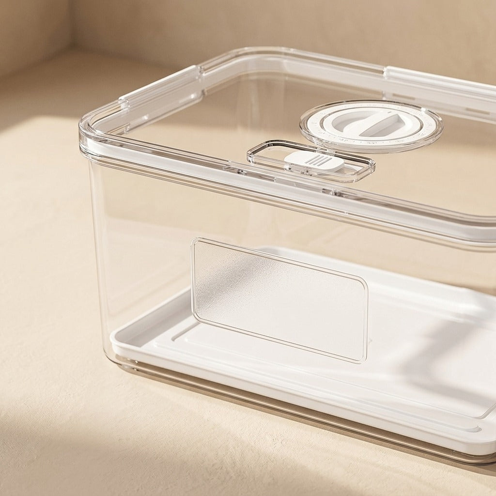 Rinsyle™ Clear Refrigerator Storage Box, material and detail close-up