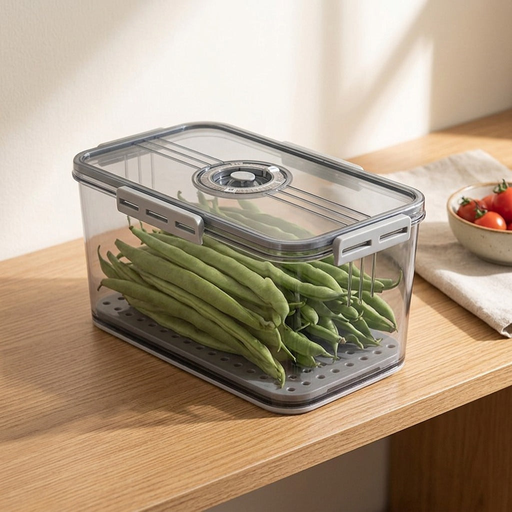 Rinsyle™ Clear Refrigerator Storage Box, styled close view
