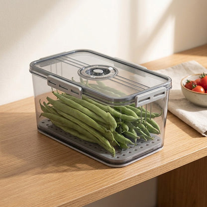 Rinsyle™ Clear Refrigerator Storage Box, styled close view