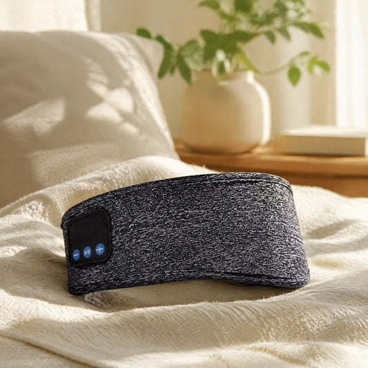 Bandwave™ Bluetooth Sports Headband Eye Mask in a calm home setting