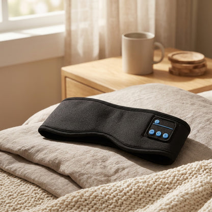 Dozeband™ Bluetooth Eye Mask Headband, styled close view