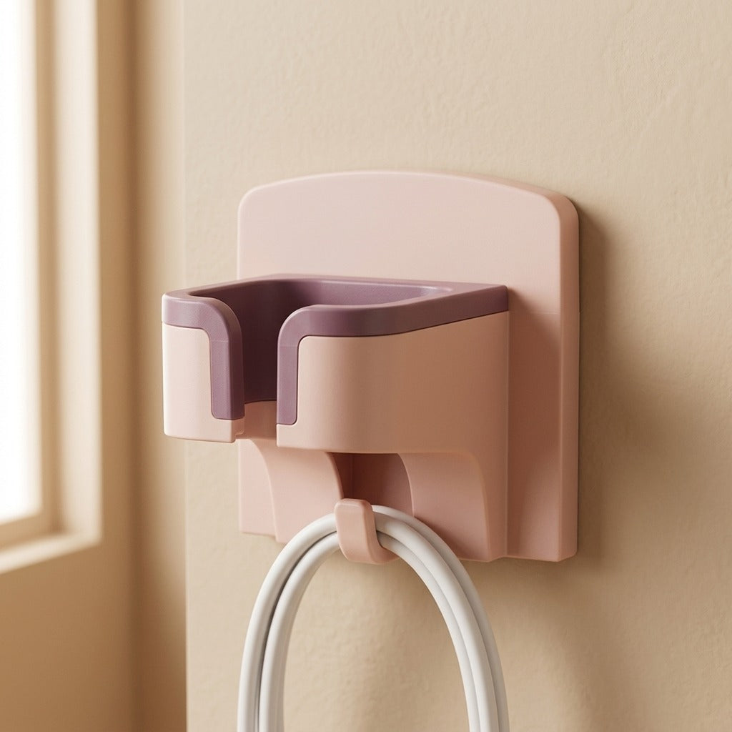 Dryhold™ Punch-Free Wall Mounted Hair Dryer Holder Rack, material and detail close-up