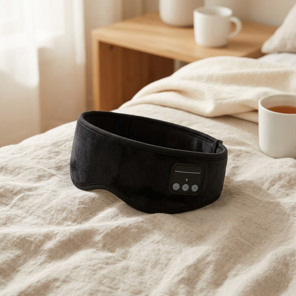 Hushband™ Bluetooth Eye Mask Sports Headband, styled close view