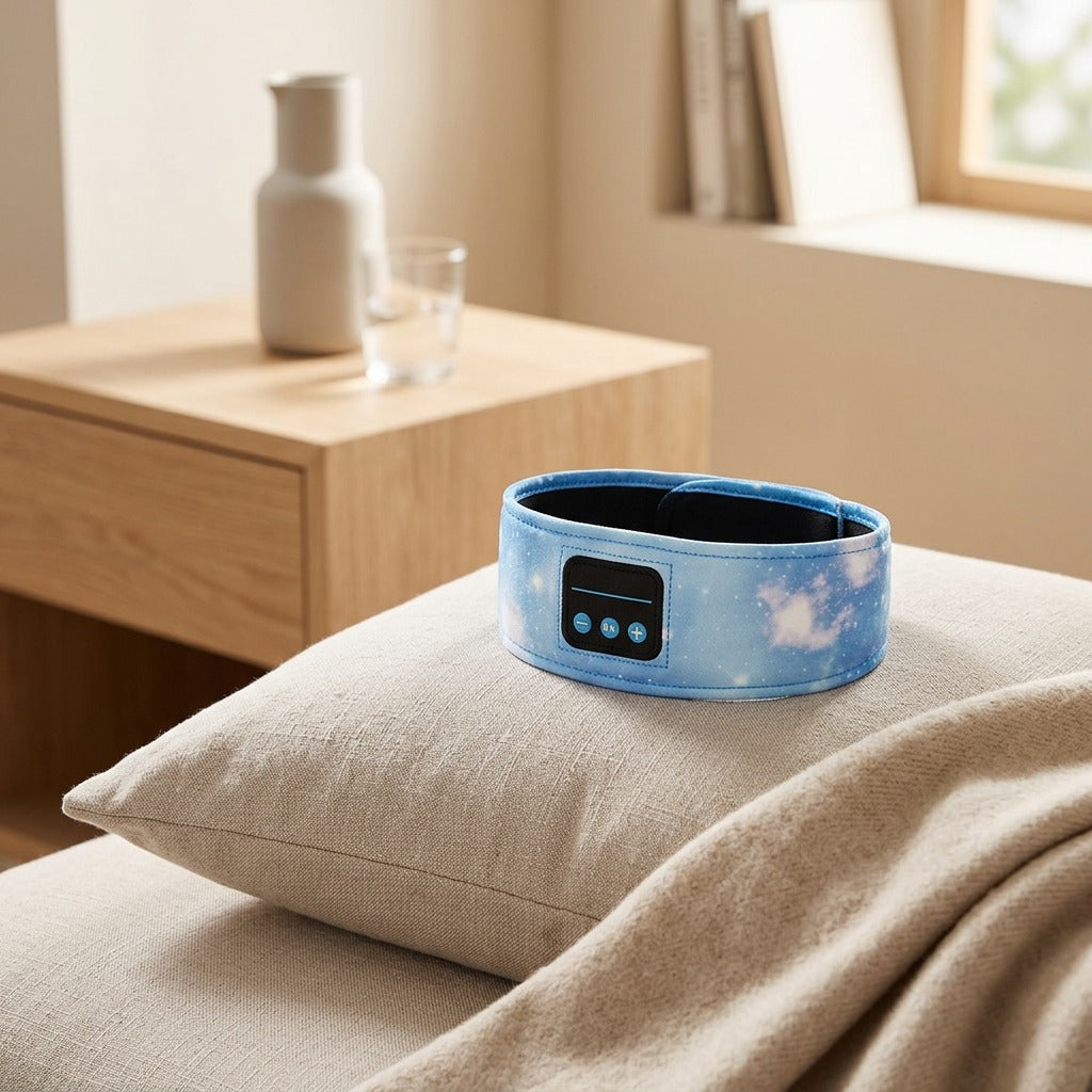 Snoozeband™ Wireless Sleep Headphones With Headband, styled close view