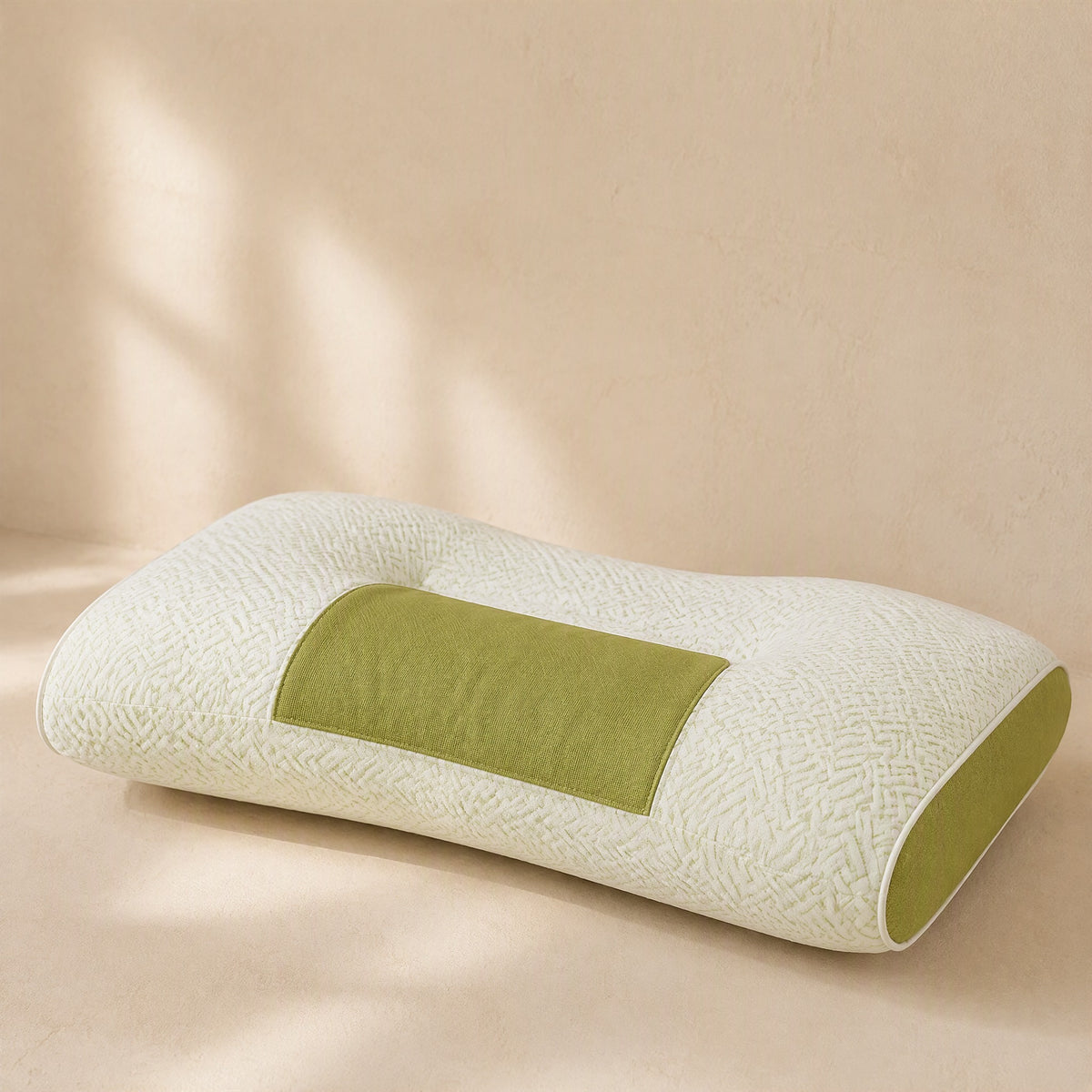Charwell™ Bamboo Charcoal Neck Pillow, material and detail close-up