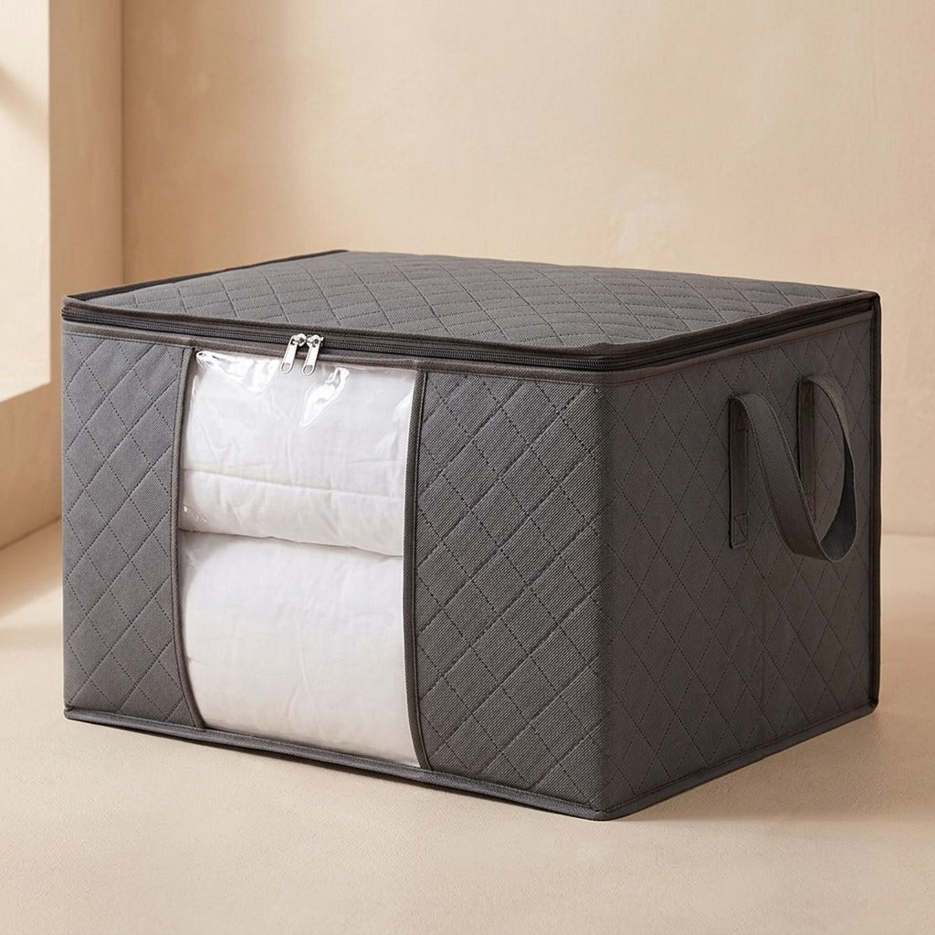 Clothvault™ Non-Woven Quilt and Clothing Storage Bag, material and detail close-up