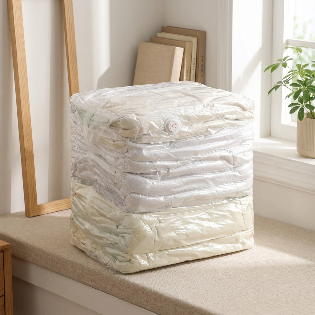 Squishsack™ Thickened Vacuum Compression Storage Bag for Clothes in a calm home setting