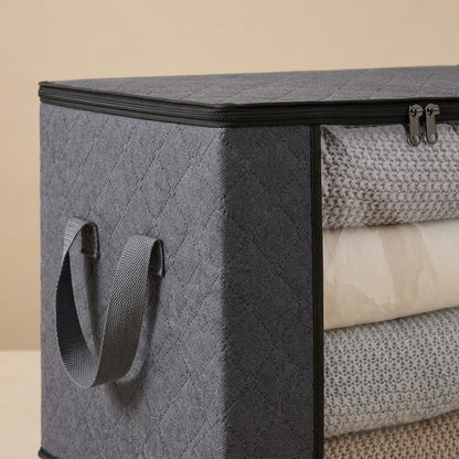 Cubestow™ Cube Non-Woven Quilt Storage Bag, material and detail close-up
