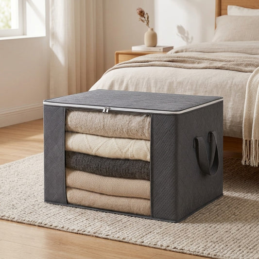Cubestow™ Cube Non-Woven Quilt Storage Bag, styled close view