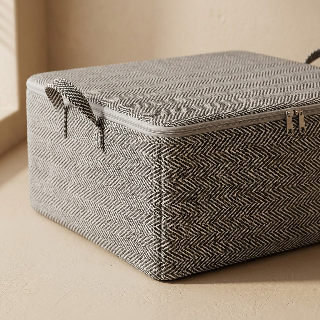 Fenshold™ Foldable Quilt Storage Bag, material and detail close-up