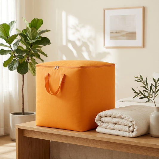 Heaploom™ Orange Quilt Storage Bag for Moving in a calm home setting