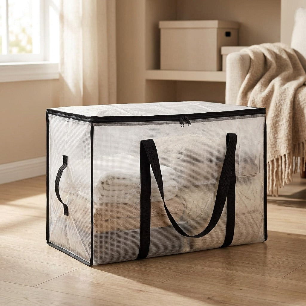 Packfold™ Transparent P.P. Moving Bag, styled close view