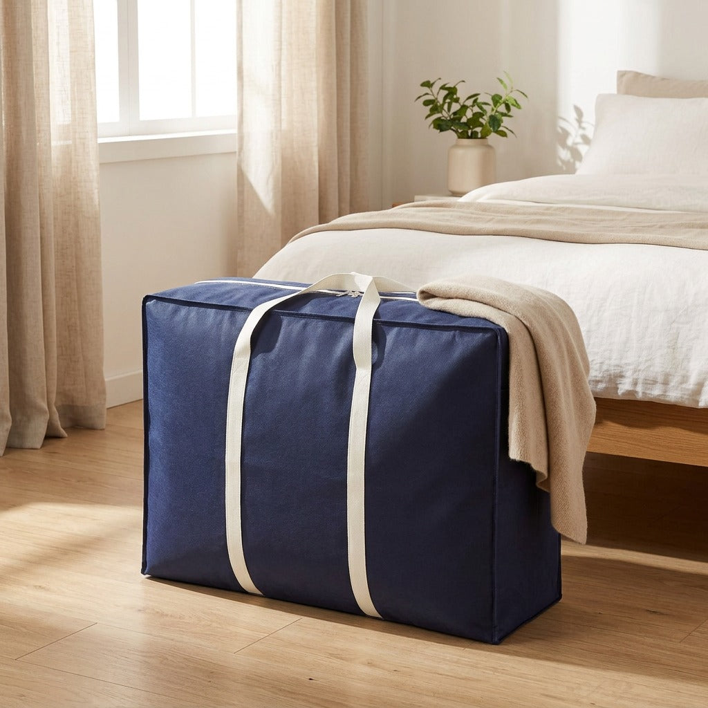 Quiltrove™ Non-Woven Quilt Storage Bag in a calm home setting