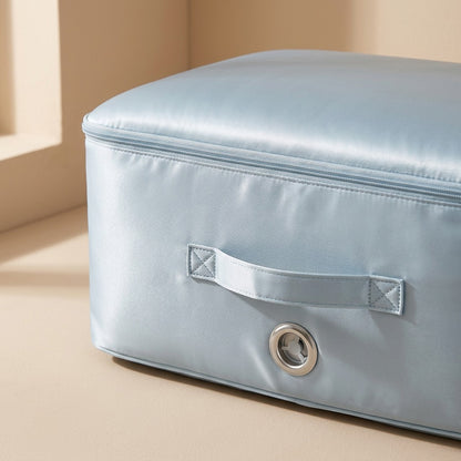 Stowsatin™ Satin Quilt Storage Bag, material and detail close-up