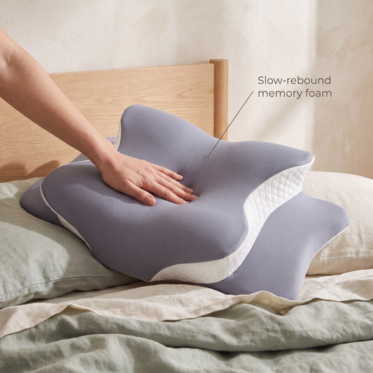 Cervaloft Memory Foam Cervical Support Pillow: in use