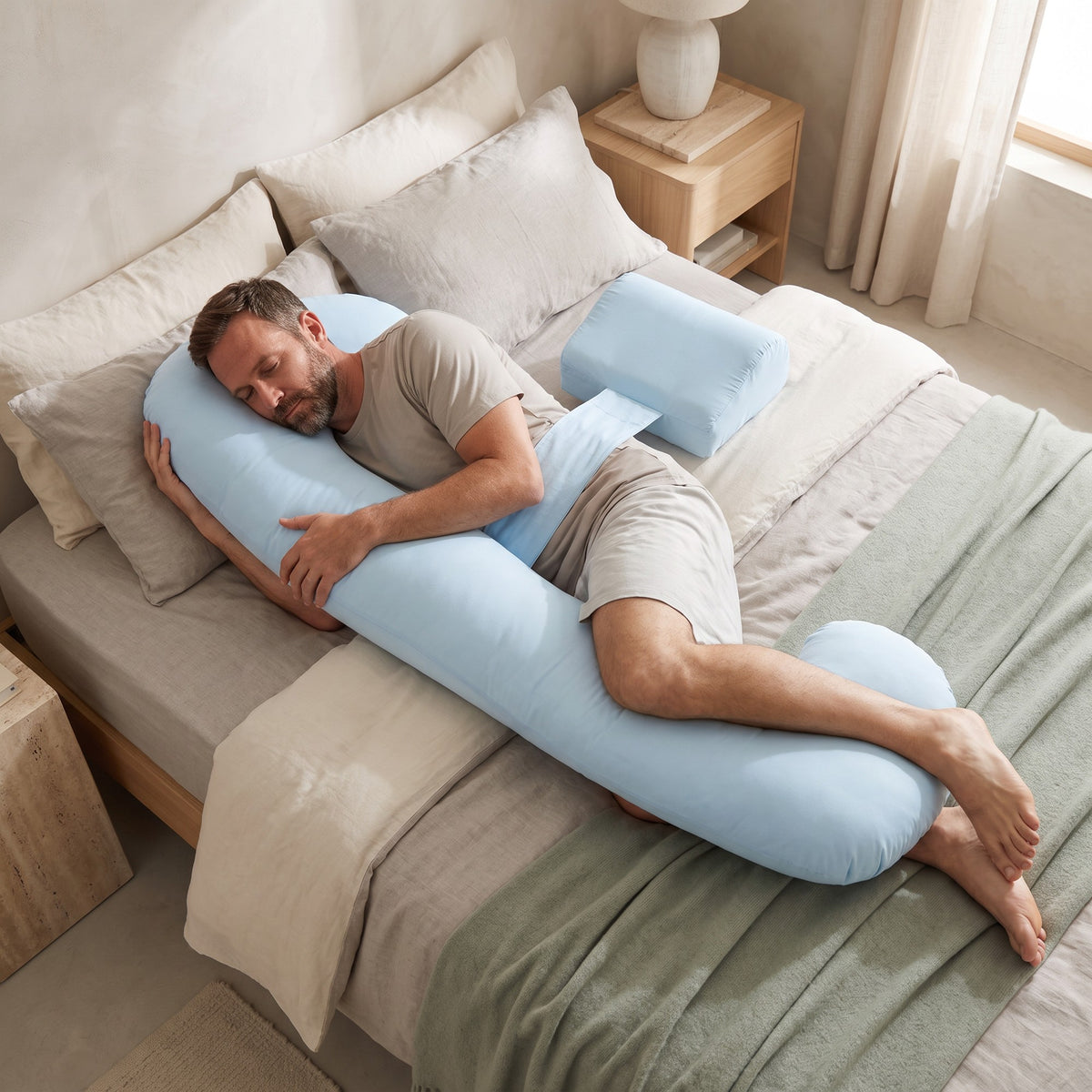 Cradlewell Side-Sleeping Body Support Pillow: in use