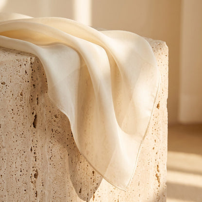 Haven UPF 50+ 100% Silk Square Scarf, Ivory (Gift) – view 5